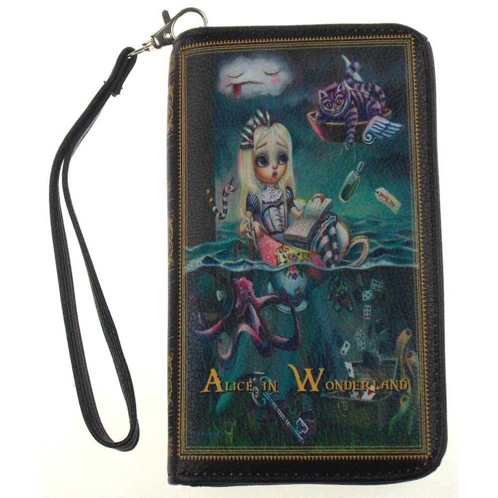 Alice In Wonderland Wallet Snap Wristlet Gift Purse Book Quote Colorful …